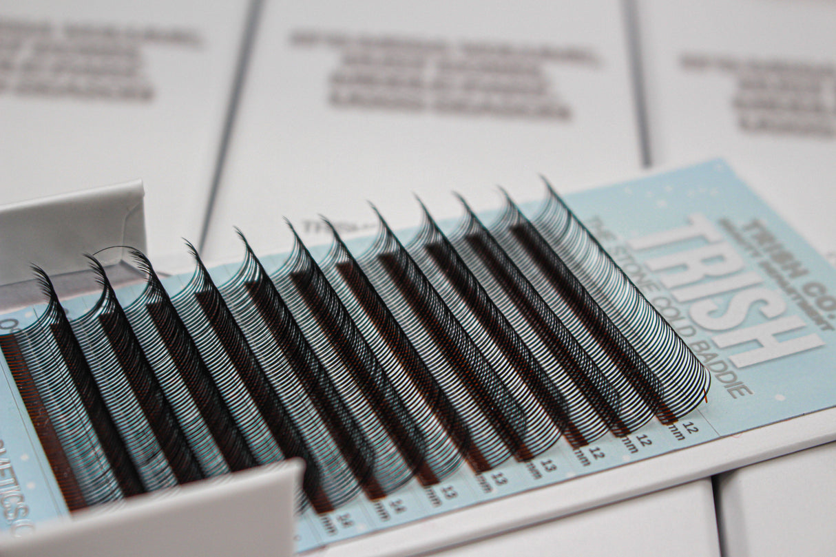 Wet Set Premade Lashes – spiky .05 lash fans in mixed lengths for textured lash sets Wet Set Premade Lashes – spiky .05 lash fans in mixed lengths for textured lash sets