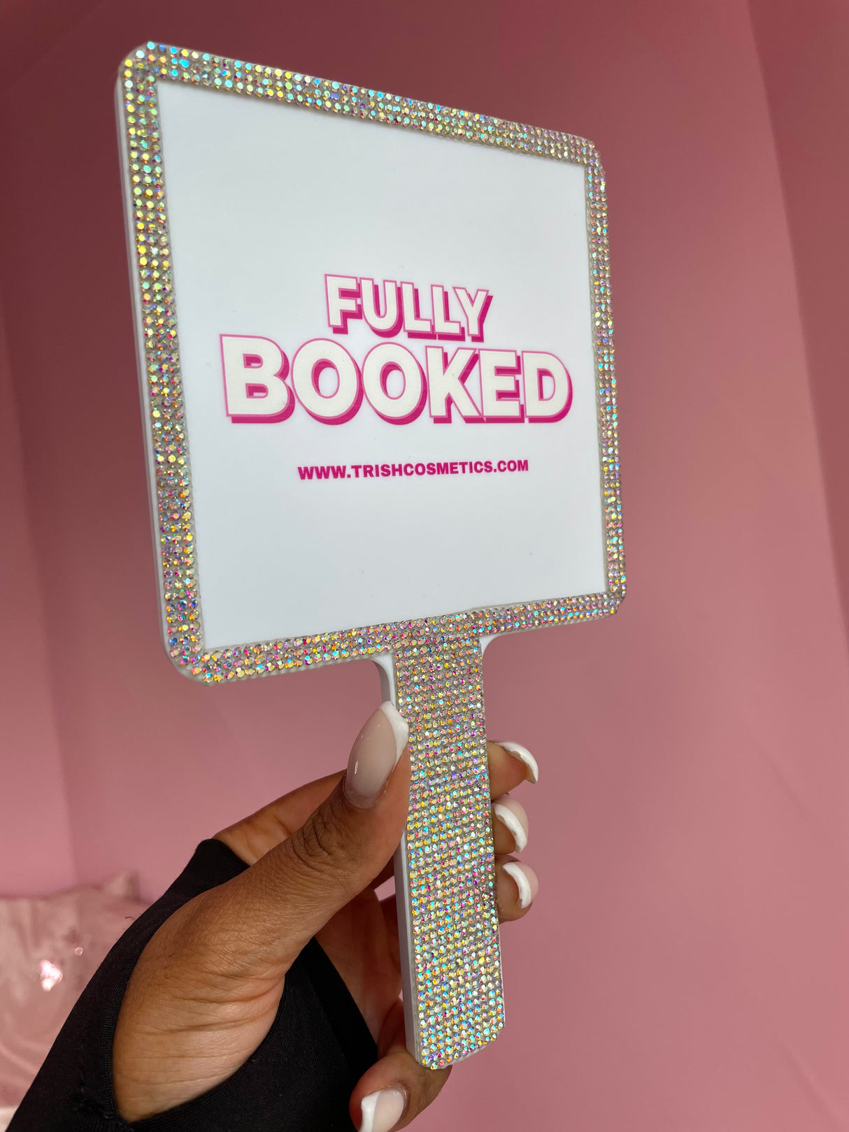 Fully Booked Diamond Mirror – Pink, White, Black Heart | Trish Co Fully Booked Diamond Mirror – Pink, White, Black Heart | Trish Co