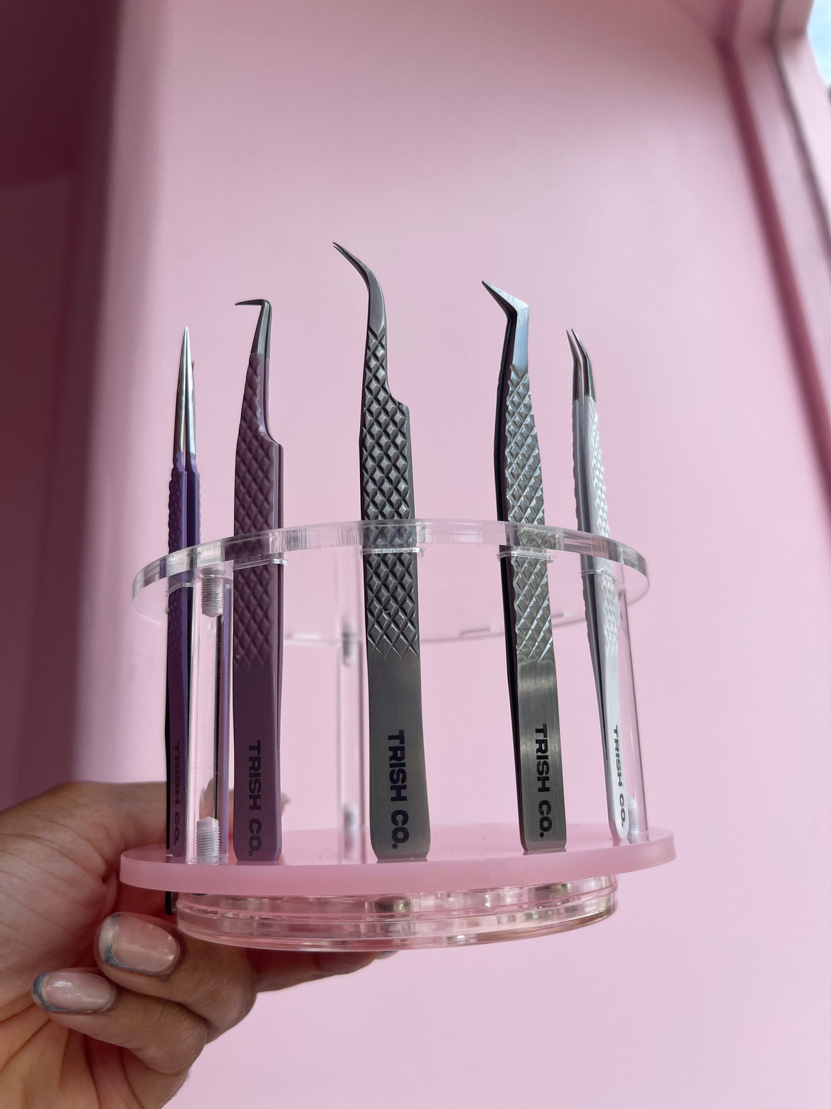 Spinning Tweezer Stand – Acrylic Rotating Holder (Holds 12) | Trish Co