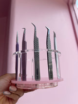 Spinning Tweezer Stand – Acrylic Rotating Holder (Holds 12) | Trish Co