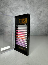 CC curl .05 White Ombre Lash Tray – single lengths 14–18mm white gradient lashes by Trish Co