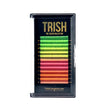 Front view of Neon Color Lash Tray – CC curl .05 lashes in vibrant pink, green, and yellow shades – 14–18mm by Trish Co