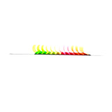 Side angle of Neon Color Lash Tray showing layered neon lashes – pink, green, and yellow CC curl .05 – 14–18mm