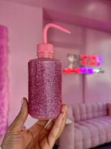 Pink Crystal Squeeze Bottle – stylish lash rinse bottle for lash baths and post-cleanse care
