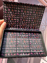 Detailed front angle of Trish Co’s Premade 69 Reloaded Bottomz lash tray showcasing lash layout and curl