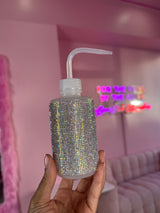 Silver Crystal Lash Rinse Bottle – elegant squeeze bottle for precise rinsing during lash services