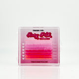 6-row tray of pink .05 CC curl lash extensions – Baby Pink Color Collection from Trish Co