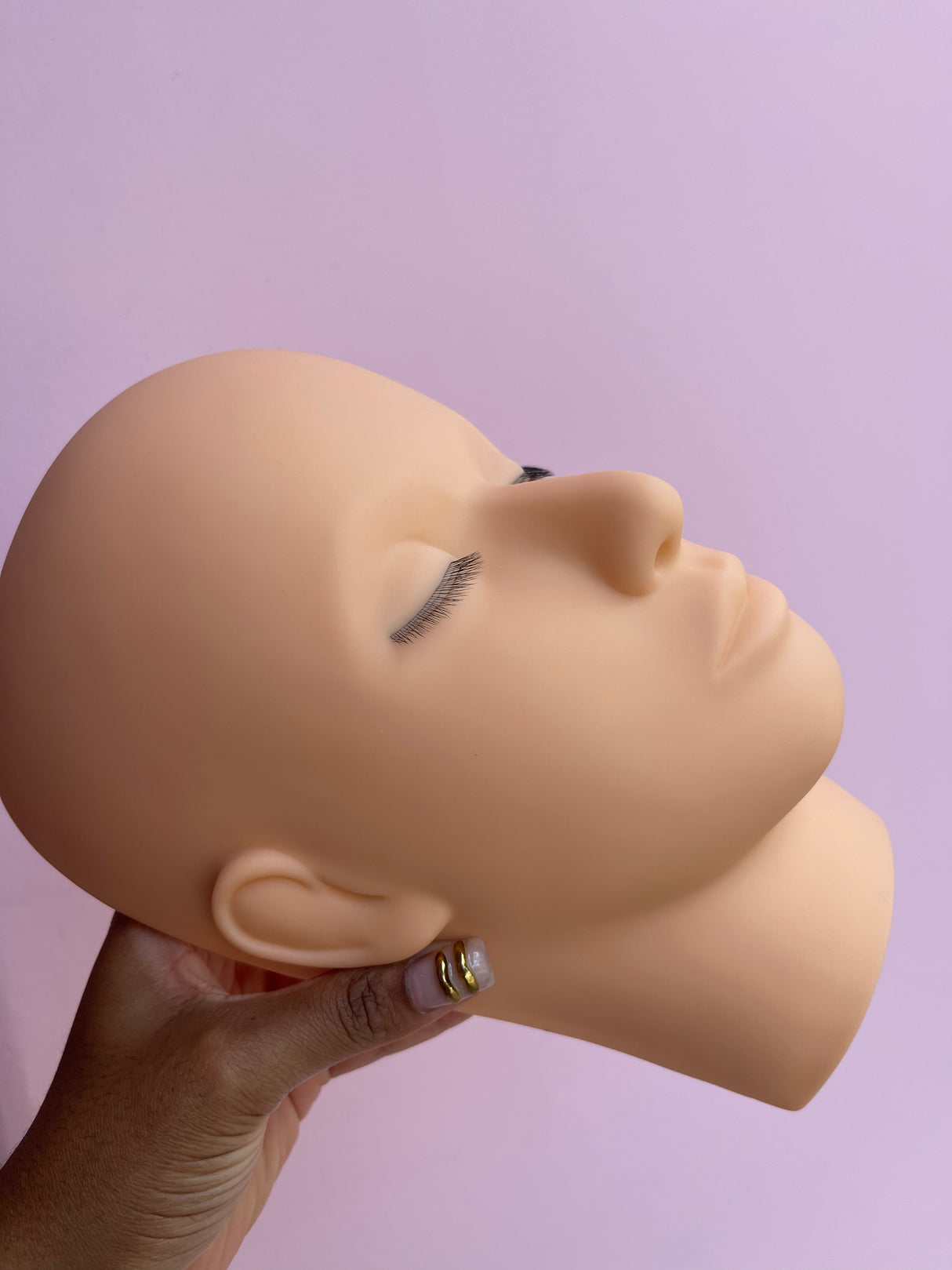 Realistic Lash Training Mannequin – Layered Lashes for Practice | Trish Co
