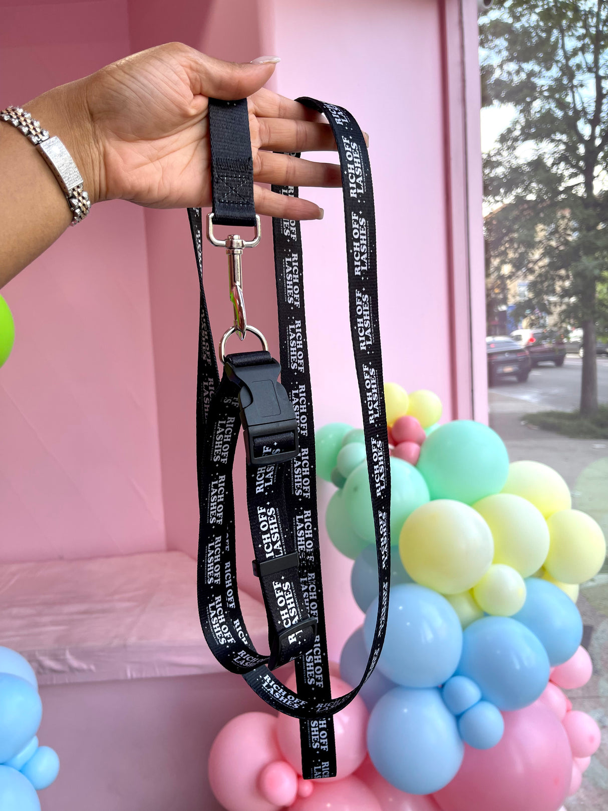 Rich Off Lashes Collar + Leash Set – Branded & Adjustable | Trish Co