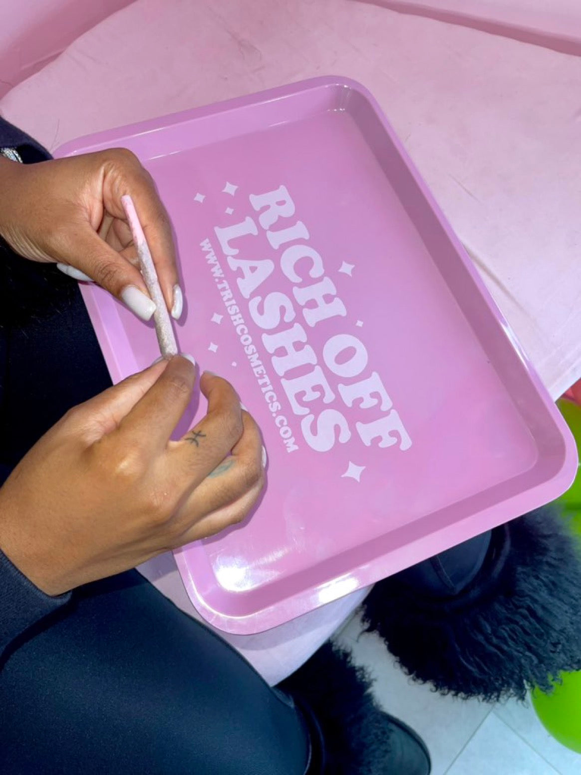 Rich Off Lashes Rolling Tray – Lash Artist Organizer | Trish Co