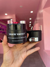Black Glue Vault – lash glue storage container with 3-slot capacity