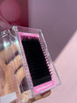 Front view of Pink Trays RELOADED ⚡️ J Curl .05 – fluffy lash tray with 16 rows in signature Trish Co packaging