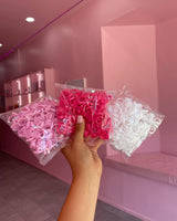 Heart glue rings in red, pink, and white – mixed color 100-pack for lash artists